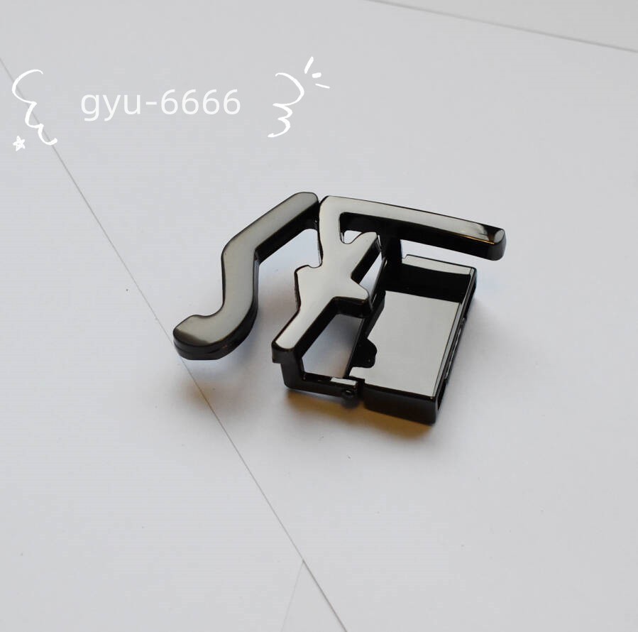 Men Salvatore Ferragamo « SF » Logo Belt Buckle Black W Silver Grey for 3.5cm Belt