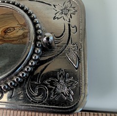 Vintage Landscape Jasper Stone Western Silver Tone Belt Buckle
