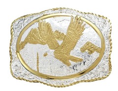 Crumrine Western Belt Buckle Americana Eagle Silver Bronze C00326