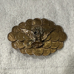 Vintage Western Belt Buckle Eagle and Faux 1878 Liberty Coins Novelty