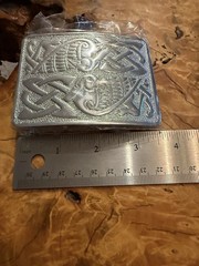 Belt Buckle Chrome Large Celtic Bird Design New Without Tags