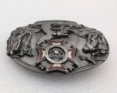 1987 VFW Belt Buckle Siskiyou Veterans of Foreign Wars USA Life Member Vintage