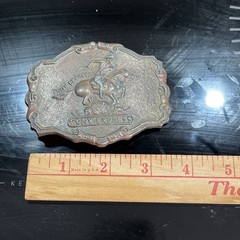 Vintage 1902 Pony Express Since 1852 Belt Buckle Post Office Mail Carrier Horse