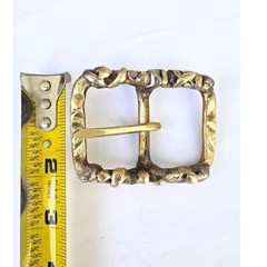 Handmade Solid Brass Belt Buckle USA | 1.5&Prime; Retro Artisan Buckle Men & Women