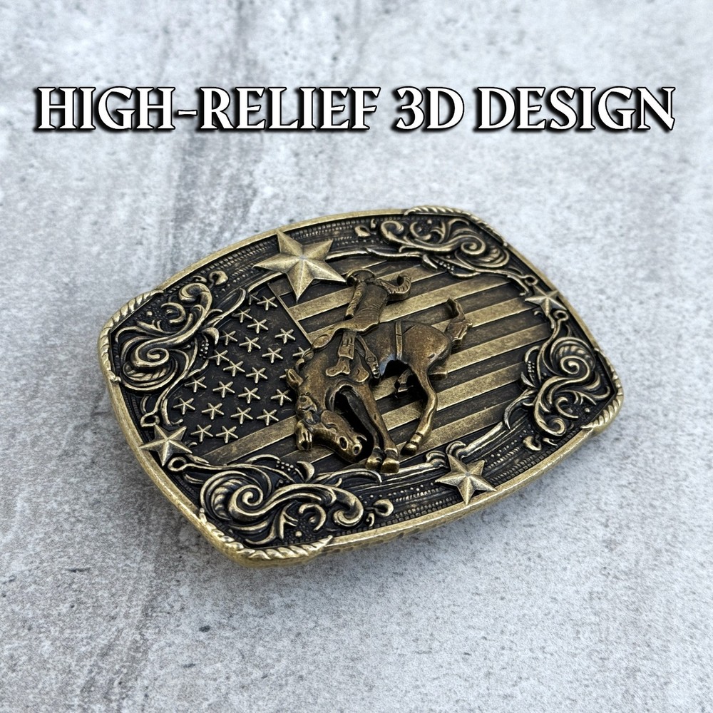 Metal Fashion Western Belt Buckle For Belt Strap 1-1/2&Prime; Cowboy Buckle
