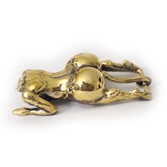 Woman Body Back Side Erotic Brass Belt Buckle