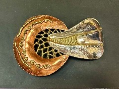 India Inspired Artisan Large Abstract Hippy Boho Vibe Huge Belt Slide Buckle