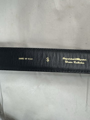 Vintage Large Silver Alligator Buckle and Black Alligator Belt Size S Small