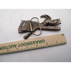 Great American Buckle Co 1981 Vintage Brass Hammer Saw Plane Belt Buckle Tool