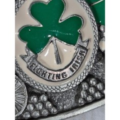 Tanside Ltd Ireland Fighting Irish Belt Buckle Shamrock Flag Vintage 2004 DD236