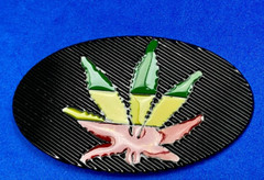 Cannabis Marijuana Pot Leaf Ganga Rasta Green Yellow Red Colors Belt Buckle