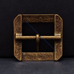 Sturdy Brass Rectangular Center Bar Pin Belt Buckle Replacement Fit 40mm Strap