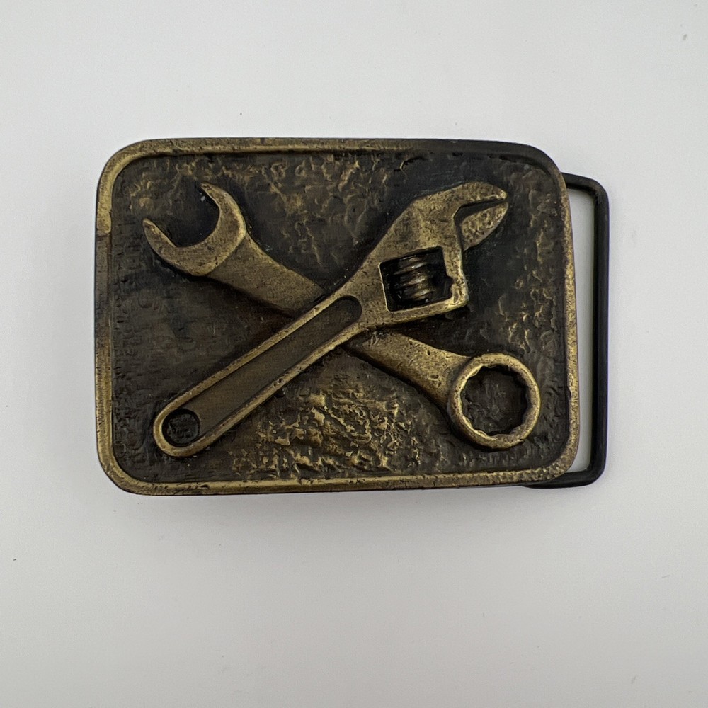 Men&rsquo;s Metal and Brass Belt Buckle Rectangular Mechanic Handiman Tools Design