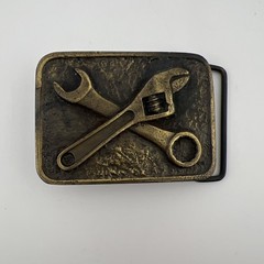 Men&rsquo;s Metal and Brass Belt Buckle Rectangular Mechanic Handiman Tools Design