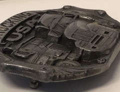 Vintage Belt Buckle TRUCKING USA 1988 C + J Inc. Made in USA