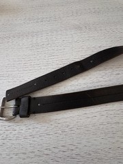 Calvin Klein Black Genuine Leather Silver Buckle Belt Size Large unisex