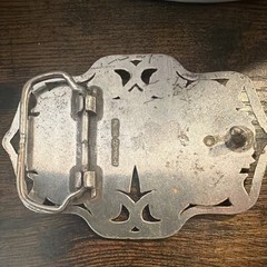 Nocona Men&rsquo;s Western Silver Rectangular Belt Buckle Crossed Guitars Floral