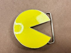 Pacman Maze Arcade Video Game Yellow Enameled 2010 by Namco Bandai Belt Buckle