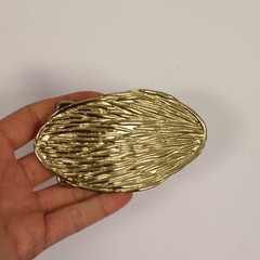 Gold Belt Buckle With Organic Texture Elegant Oval Belt Buckle