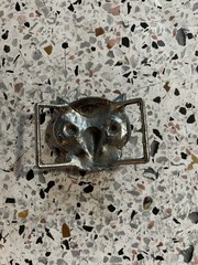 La Mode Silver Tone Owl Animal Belt Buckle Frame Style Vintage