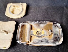2 Vintage Cowboy Belt Buckles (Road Runner and Saddle) & Bolo Tie clasp / clip