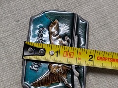 vintage HUNTING DOG belt buckle REMINGTON irish setter WESTERN duck hunt GUN
