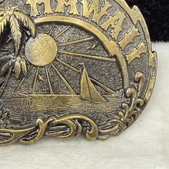 Vintage Hawaii Belt Buckle Palm Tree Travel Vacation Beach