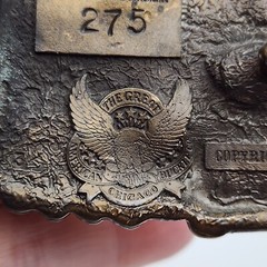 Vtg Steam Train Mens Belt Buckle 165 Great American Belt Co Chicago Brass 1980s