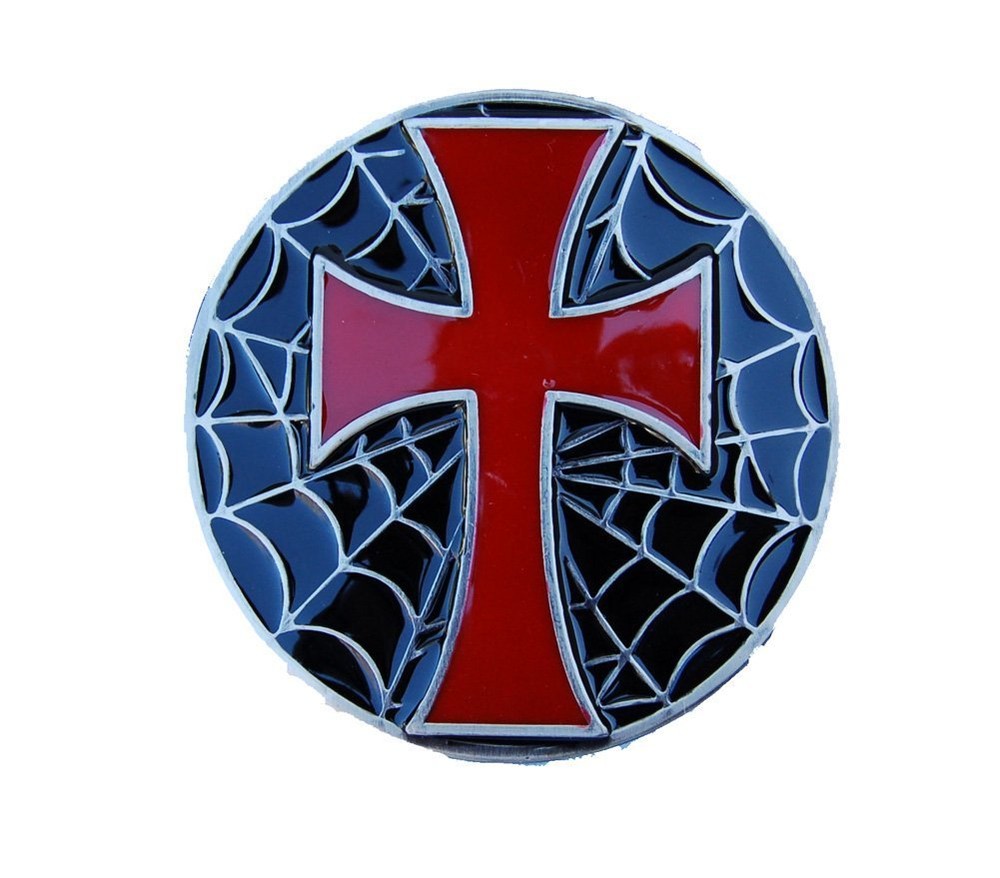 Gothic Cross Spider Web Embedded Belt Buckle