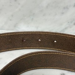 GUCCI buckle belt Sherry Line Gold hardware Made in Italy Brown Canvas Leather