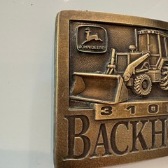 John Deere 310D Backhoe Belt Buckle Vintage Brass Heavy Equipment 1994Tractor