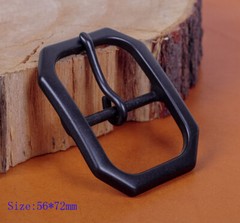 SOLID BLACK RECTANGULAR CENTER BAR BELT BUCKLE REPLACEMENT FITS 1-1/2&Prime; BELTS