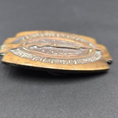 Vintage Brass Shotgun Belt Buckle Cold Dead Fingers Quote 268 Patina Mens