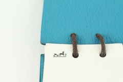 Hermès Blue Chevre Mini Note Cards with 925 Silver Pencil 1012h27