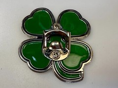 Lucky Four Leaf Clover Enameled Shamrock Large Belt Buckle with Bottle Opener