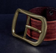 Retro Brass Classic Pin Belt Buckle for Leather Belt Replacement Fit 40mm Strap