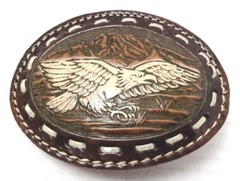 Leather Flying Eagle Belt Bukle, Stamped, Quality Made
