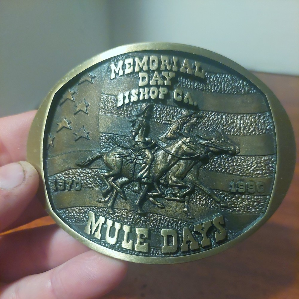 Memorial Day, Bishop, CA 1970-1990 Mule Day Bronze Belt Buckle 147 Of 3500