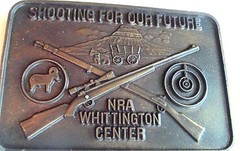 VINTAGE SHOOTING FOR OUR FUTURE NRA BELT BUCKLE NICE ESTATE BUCKLE