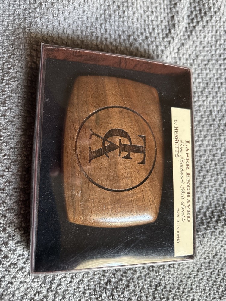 “THOMPSON/CENTER ASSOCIATION” Fine Hardwood Laser Engraved Belt Buckle Herrett&rsquo;s