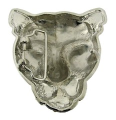 Leopard Panther Big Cat Jaguar Belt Buckle Vintae Rare Design Black Silver Metal