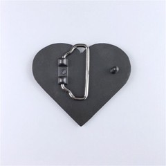 Heart With Peace Sign Blue Enamel Belt Buckle Boucle de ceinture
