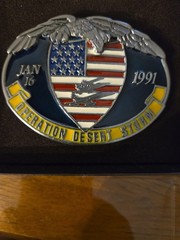 Operation Desert Storm Jan 16 1991 Metal Belt Buckle Eagle Jets American Flag