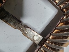 Vintage Oval Sunburst Taiwan Belt Buckle Scarf Slide