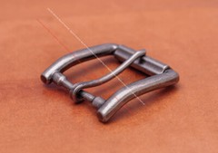 Men Silver Metal Heel Bar Roller End Bar Single Prong Pin Jeans Belt Buckle 40mm