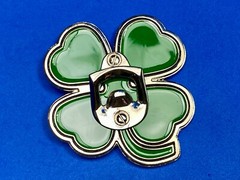 Lucky four leaf clover shamrock novelty bottle opener belt buckle