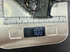 Winged Gun Flying Pistol Handgun Figural Cutout Brass Tone Large Belt Buckle