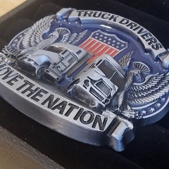 Truck Drivers Move The Nation Belt Buckle Metal & Enamel New