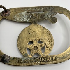 Vintage Shriner Masonic Baron Solid Brass Belt Buckle 1980