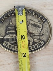 NRA Life Member Right To Bear Arms Belt Buckle Solid Brass Jadco Hunting Guns